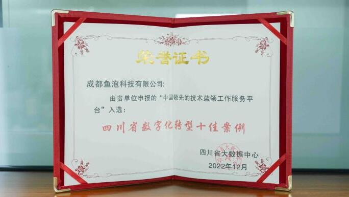 鱼泡网入选2022年四川省数字化转型十佳案例 数字经济 第1张